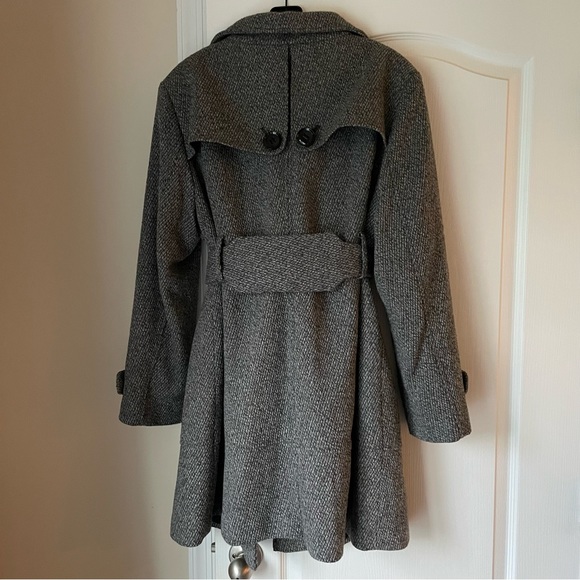 NWOT Heathered Grey Worthington Trench Coat | Classic Silhouette - Picture 4 of 15